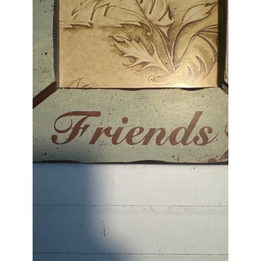 CBK Friends Picture Frame Teal Cream Distressed Rustic Shabby Chic Wood 4x6 5x7‎ - Picture 2 of 4